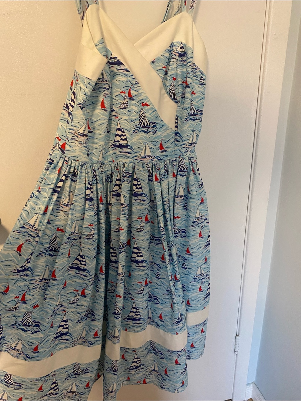 Unique Vintage Sailboat/Nautical Print dress - Picture 4 of 13